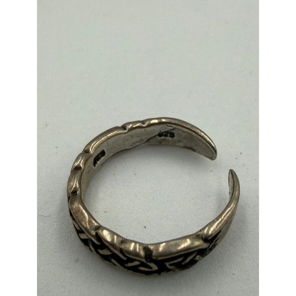 Vintage 925 Sterling Silver Celtic Knot Adjustable Toe Ring Braided Band‎